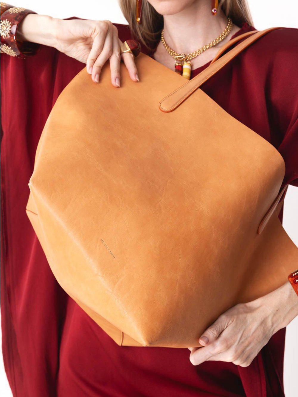 Mansur Gavriel Camello Tan Leather Tote Bag  Everyday Carry medium to large size
